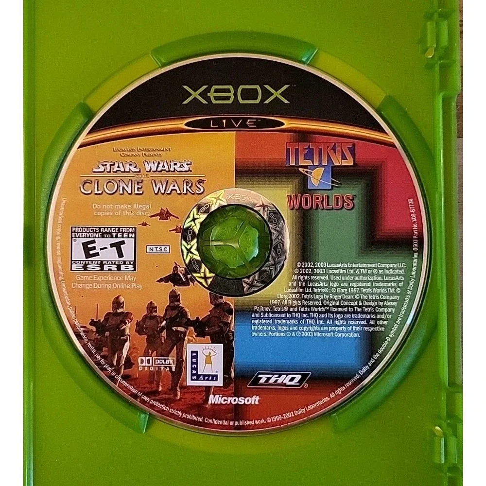 XBOX Star Wars The Clone Wars/Tetris Worlds 2003 Complete